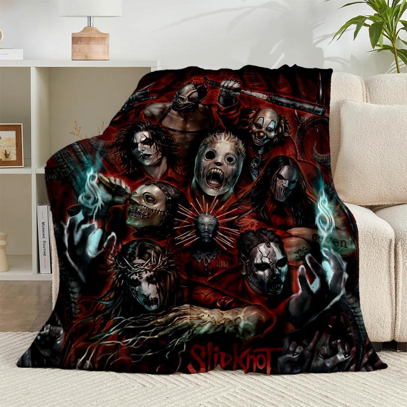 1PC Rock Music Slipk-not  Flannel Blanket Gift, Suitable for Both Men And Women, Soft Ideal for Beds And Sofa, Birthday Or Christmas Gift