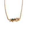 Yhpup Exquisite Colorful Cubic Zirconia Small Square Necklace Pendant Stainless Steel Delicate Fashion Jewelry Wholesale