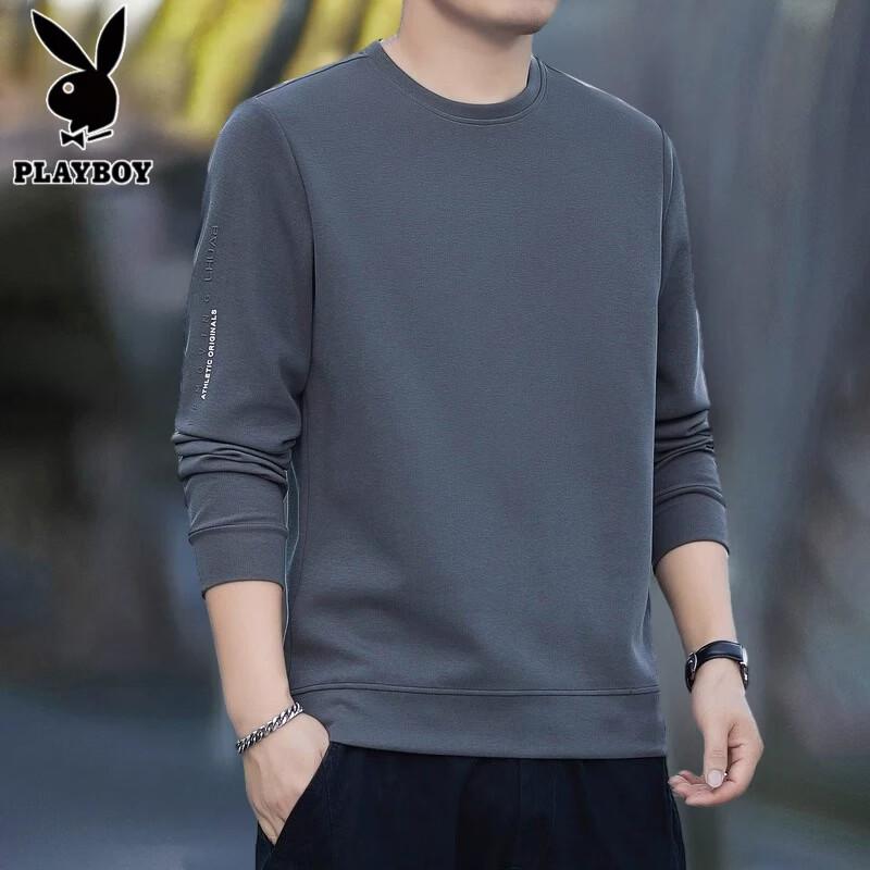 PLAYBOY Men's Crew Neck Long Sleeve Casual Sweatshirt