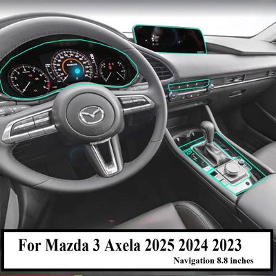 For Mazda 3 Axela 2025 2024 2023 PPF Protection Film Accessories Interior Transparent TPU Navigation Gear Panel Center Console AA35