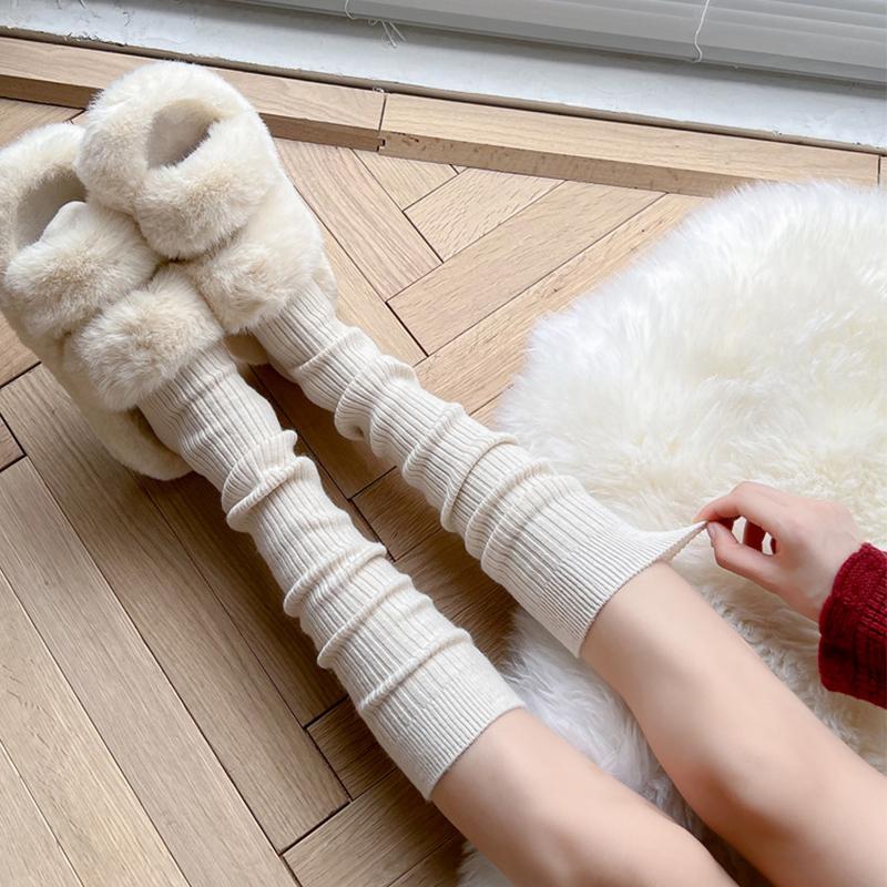 Lange sokker for kvinner Cashmere Damestøvler Lårstrømpe i massiv ull Skinny Uformell bomull over kne-høy LUN Kneesokk for kvinner