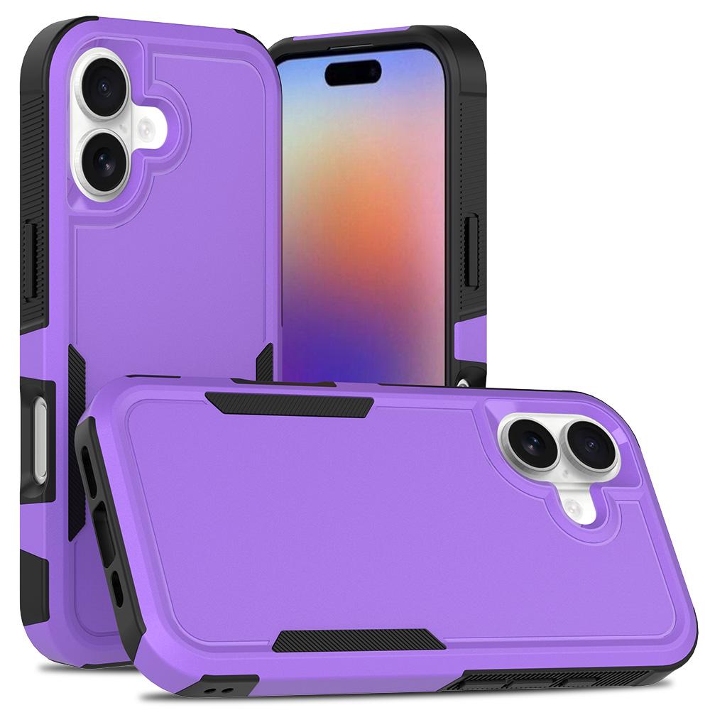 

For iPhone 17 Case 2 in 1 PC+TPU Shockproof Phone Cover Purple