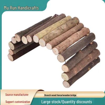 Wooden Hamster Exercise Tunnel and Bridge Set: Pet Toys and Landscaping Fence
