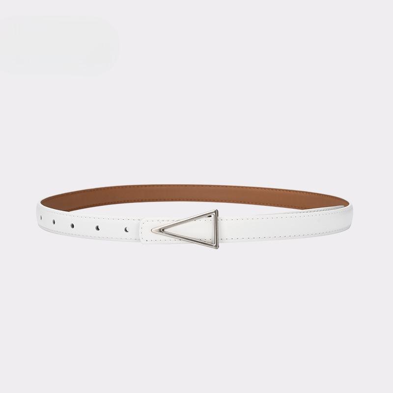 

Новый простой ремень с гладкой пряжкой-треугольником, ремень из натуральной кожи для костюма, джинсовой ткани, тщательно изготовленный ремень из натуральной кожи 105cm