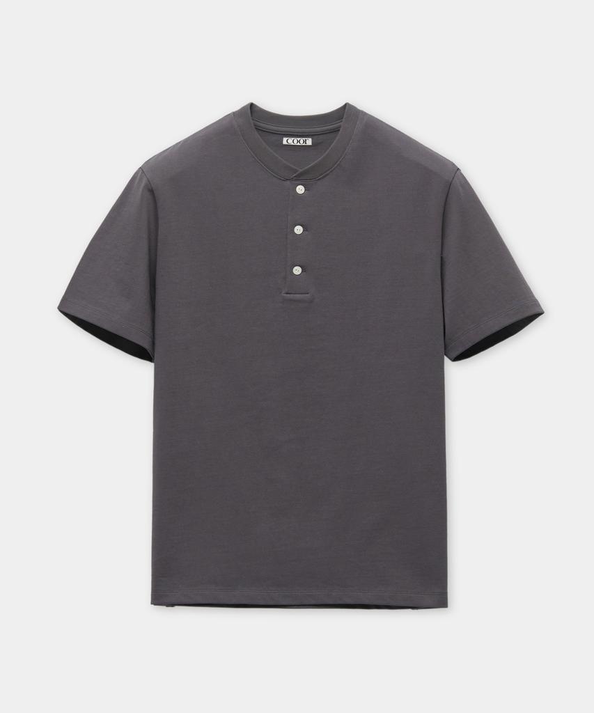Kueo Regular Fit Henley T-Shirt (Dark Gray)