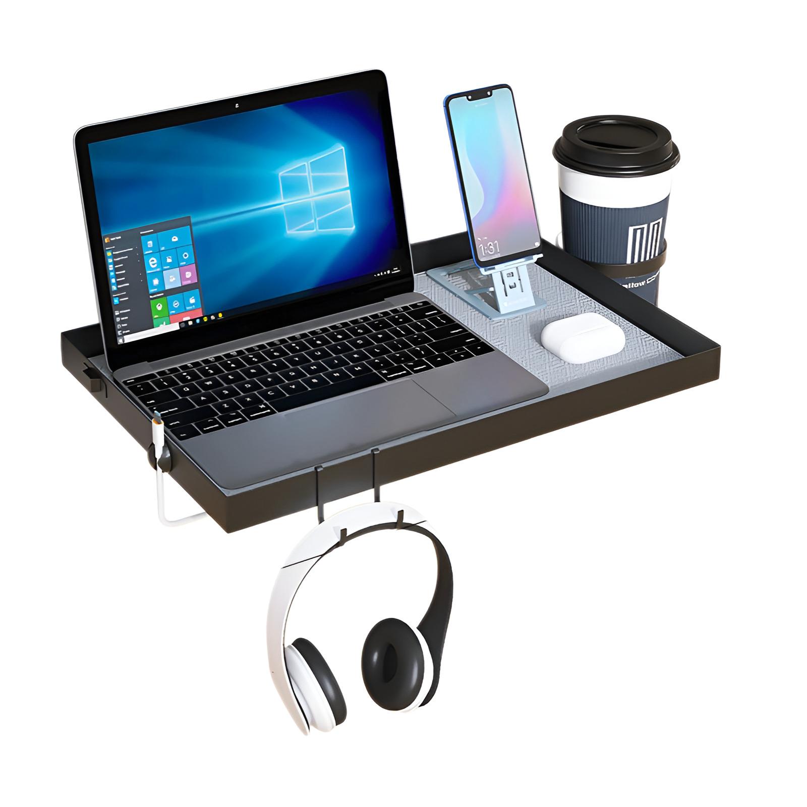 Clip On Bedside Phone Holder Tray No Drill Needed Multi-Functional Adjustable Mobile Stand Bedside Organizer Storage Solution