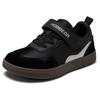 HOBIBEAR Kinder Weite Zehen Barfußschuhe Klettverschluss Minimalistische Sneaker Kunstleder Netz Retro Wanderschuhe für Großes Kind
