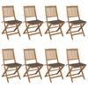 VidaXL Set of 8 Folding Garden Chairs with Cushions, Patio Seats, Dining Chairs, Patio Furniture 3075029