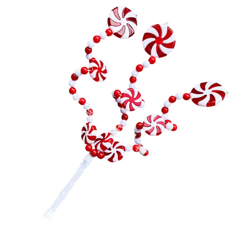 Christmas Tree Top Decoration Shatterproof Artificial Candy Branch Stem for Vase Arrangement Holiday Decoration