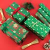 8 Pcs Red Green Xmas Tree Deer Wrapping Paper Sheets Roll Packaging for Holiday Gift Wrap Vintage Craft Paper Decor Gifts