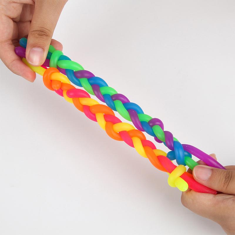 5pcs Simulated Elastic Decompression Noodles Stretchy String Fidgets Sensory Toys Strengthen Arms Stress Reliever Toys