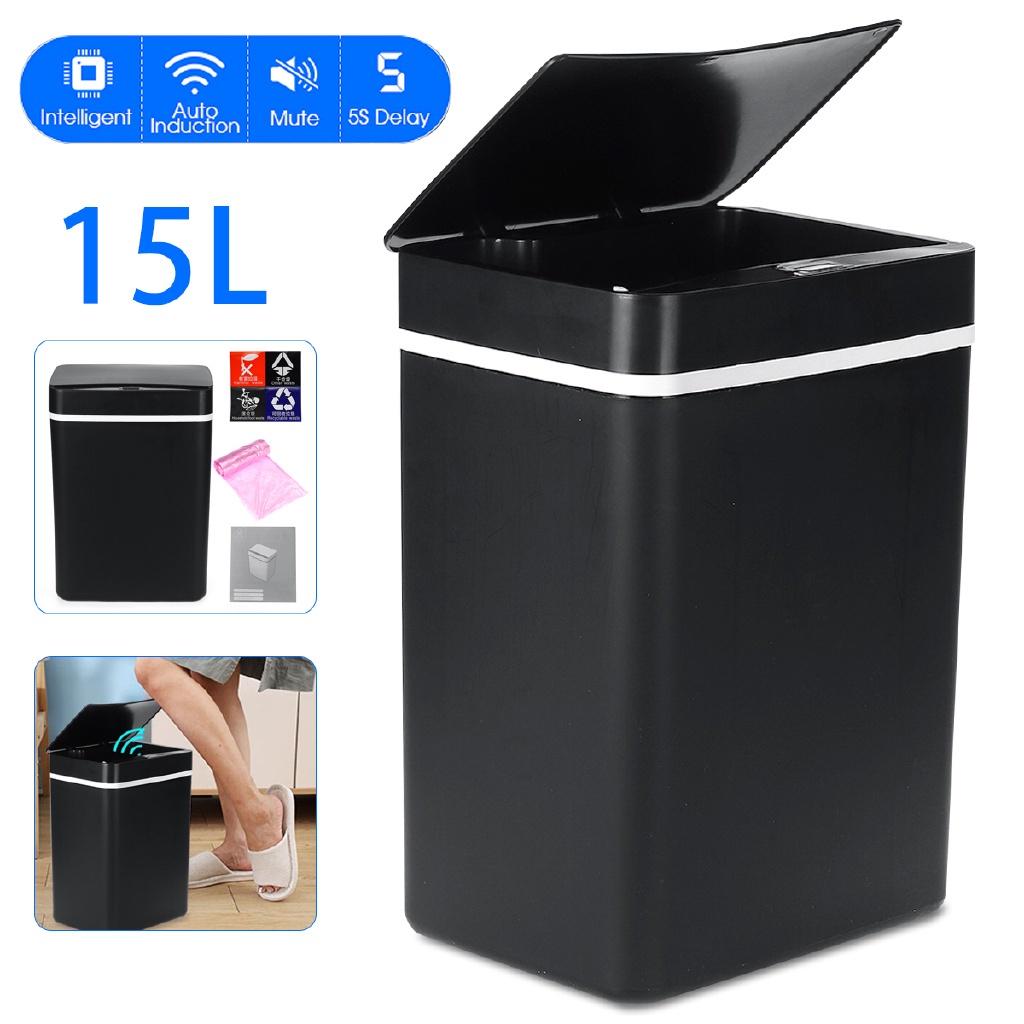 15L Kitchen Garbage Bins for Home Induction Automatic Touchless Smart Infrared Motion Sensor Rubbish Waste Bin Trash Can