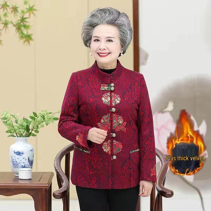 Spring and Autumn Jacket Set for Mature Women (Ages 60-80) – Grandma Style