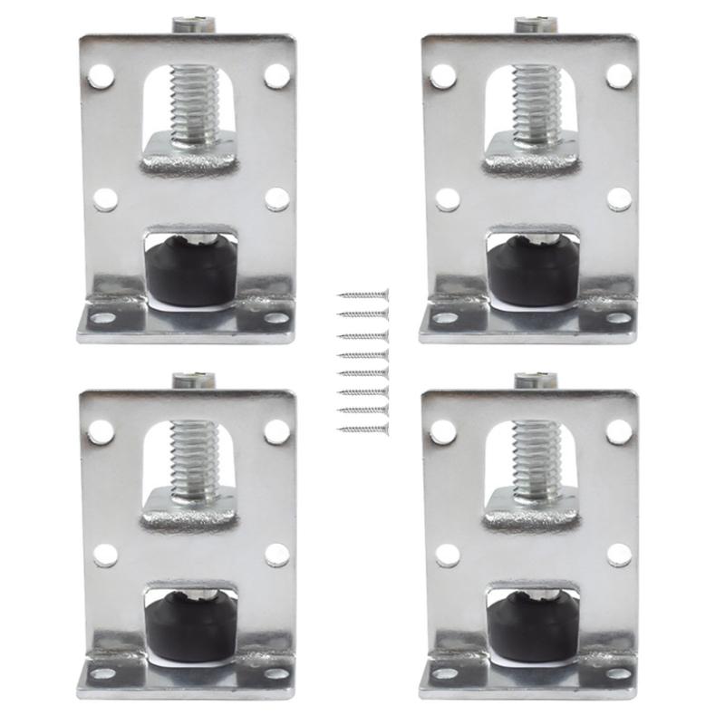 Pacote com 4 Pés Ajustáveis para ArmárioPés de Suporte de Móveis de Metal de Alta Resistência com Design Antiderrapante Para Estabilidade de Guarda-roupa