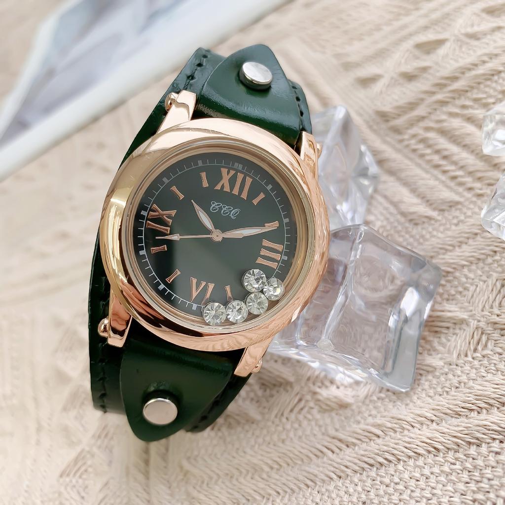 Piece Retro Watch Fashion Mechanical Watch Round Leather Strap Women'S Watch Women'S Watch