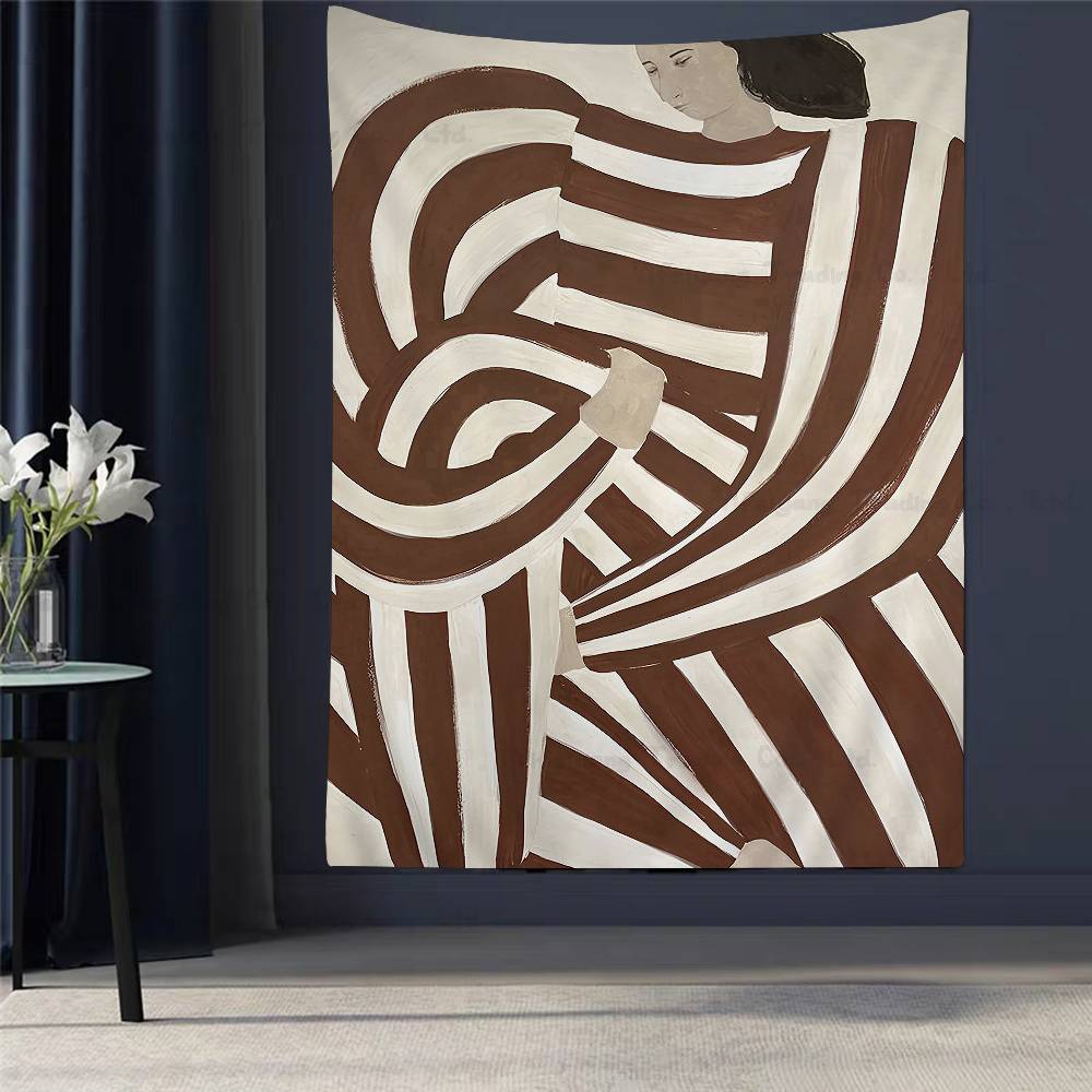 Abstract Figure Lines Stripe Girl Colorful Tapestry Cheap Hippie Wall Hanging Bohemian Tapestries Mandala Wall Hanging Sheets