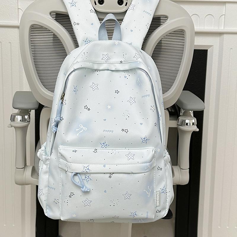 Schoolbag, Korean Style Instagram Cartoon Star Backpack for Women, Large Capacity, Lightweight Versatile Student School Bag, Casual Travel Backpack