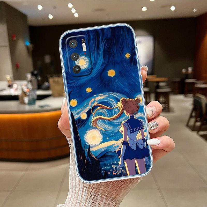 RE50 S-Sailors M-Moons Transparent Phone Case for Motorola Moto Edge 20 30 40 50 S30 Fusion Ultra Pro Neo Lite + G200 G23 Motorola Edge+ (2020)