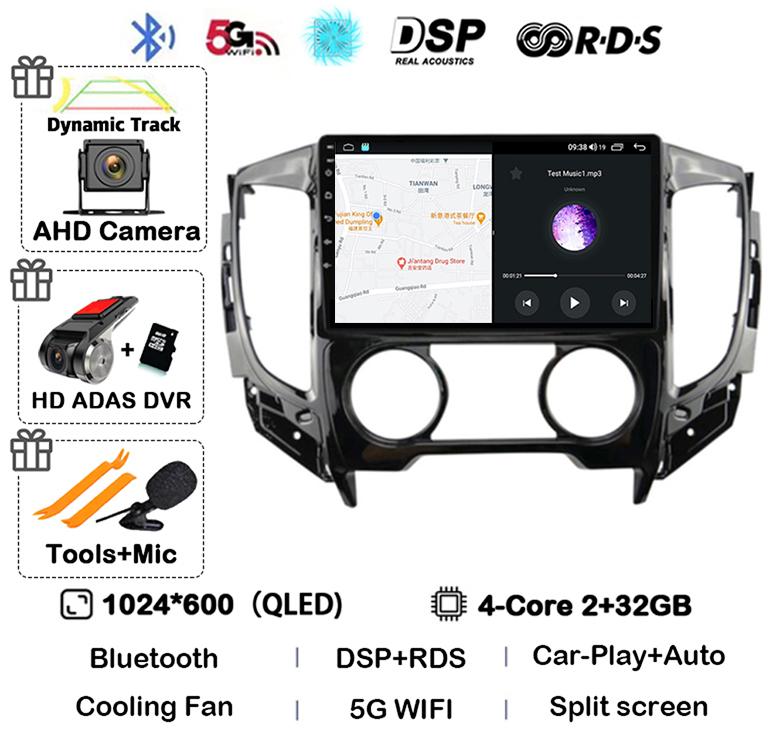 Android 14 Carplay Auto WIFI+4G Car Radio For Mitsubishi Pajero Sport 3 L200 2015-2019 Multimedia Video Player BT GPS Navigation
