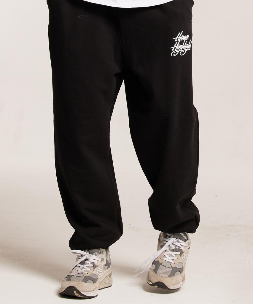 CREAM SODA LAB Human Highlight Logo Jogger Pants Black White