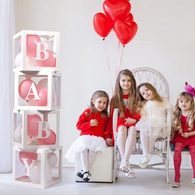 Balloon Box Reusable Clear Paper Box with Letter Stackable DIY Assembly 25
