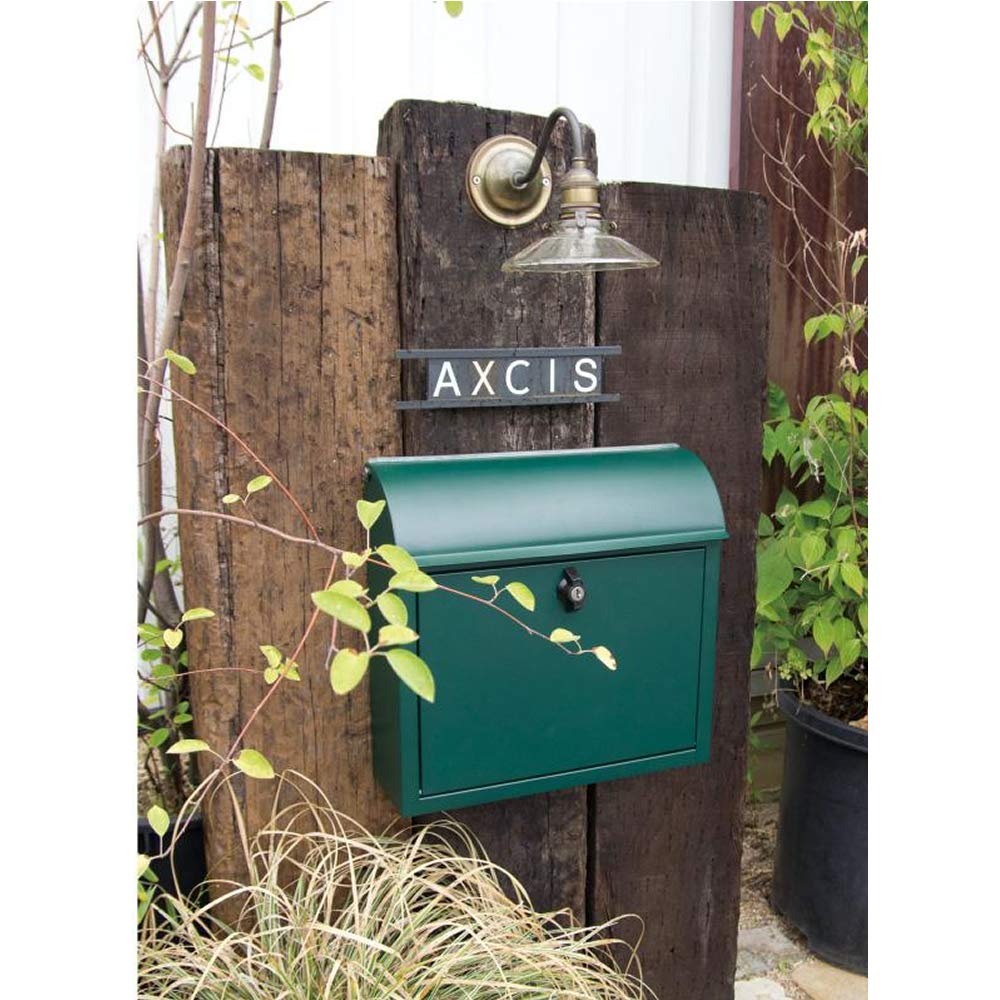 AXCIS Freestanding Mailbox with A4 Vertical Roofing Mailbox Wall-Mounted, Lock, Size, Opening, (Green)