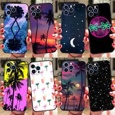 Stars Space Palm Trees Phone Case For iPhone Samsung Galaxy Redmi Xiaomi Oppo OnePlus Note S A 7 8 9 10 11 12 13 14 20 21 22 23 53 54 Pro Max Ultra