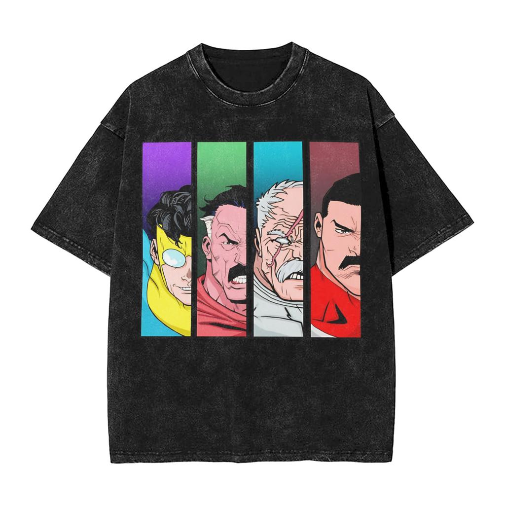 Oversized Washed T Shirt Mark Grayson invincible Simple T-Shirts Novelty Tee Shirt for Male Summer Awesome Casual Top Tees