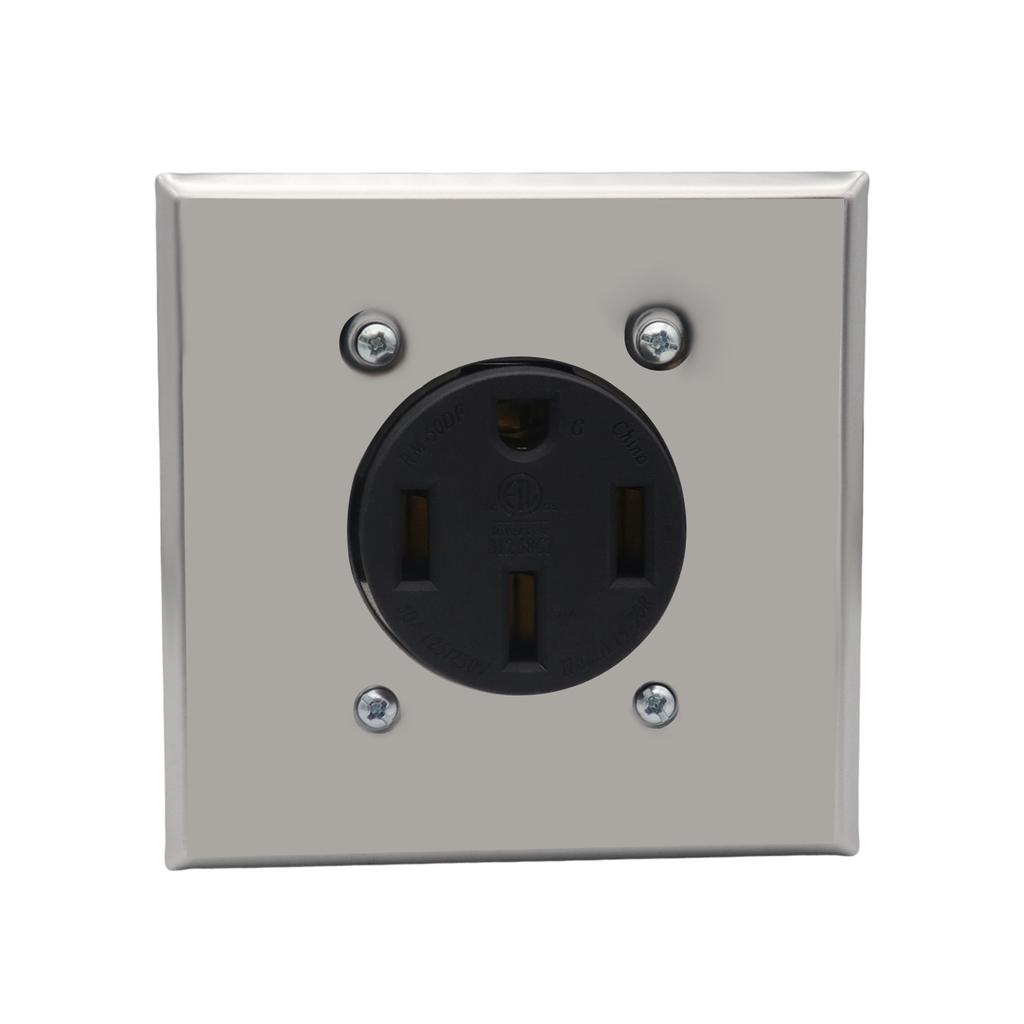 NEMA 14 50R 50A Power Outlet Receptacle, 4 Prong Electrical Socket for RV EV Charging, Surface Or Flush Mount