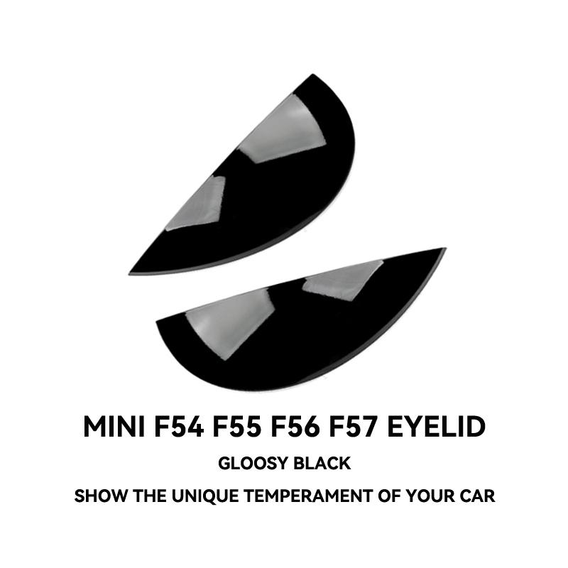 Carbon Fiber Car Headlight Eyebrows Cover Glossy Black Front Angry Eyelids for MINI F54 CLUBMAN F57 CABRIO F55 F56 COOPER S JCW