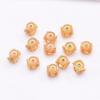 50pcs Color-Preserving Ancient Gold Inlaid With Zircon Pattern Bead-Separated Four-Leaf Clover Loose Bead Bracelet Accessories Diy Handmade Beaded