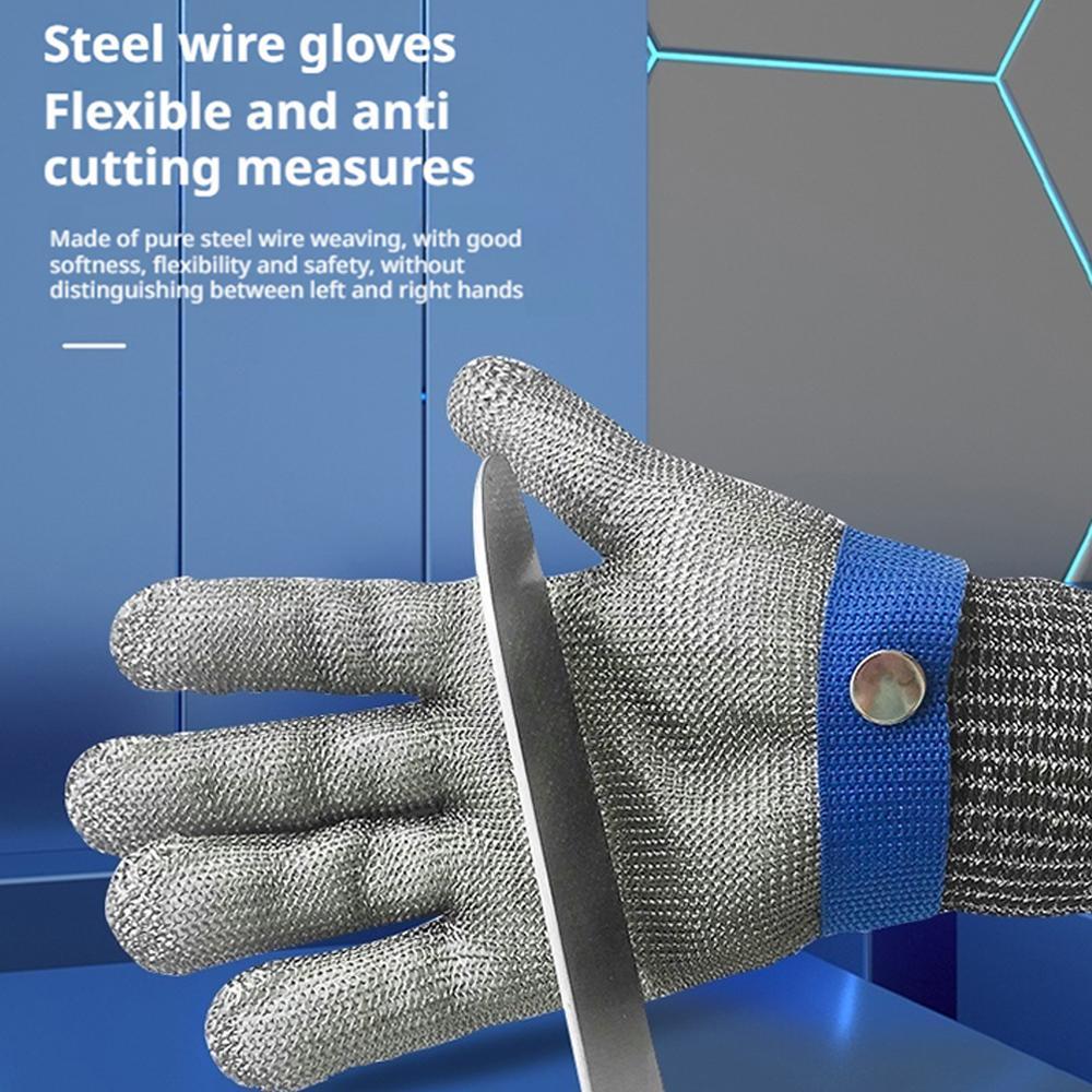 Stainless Steel Gloves Anticut Safety Cut Resistant Hand Protective Metal Glove Butcher Protect Knife Proof Cut Glove