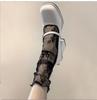 Summer White Mesh Lace Scrunched Women's Mid-Calf Cute JK Crystal Socks