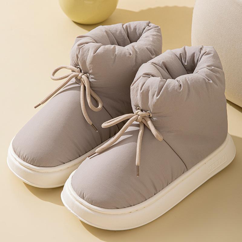 Women's Winter Fuzzy Warm House Slippers Waterproof Fur Lined Furry Slippers Non-slip Ankle Bootie Home Shoes Indoor Outdoor Cozy Snow Boots for Women