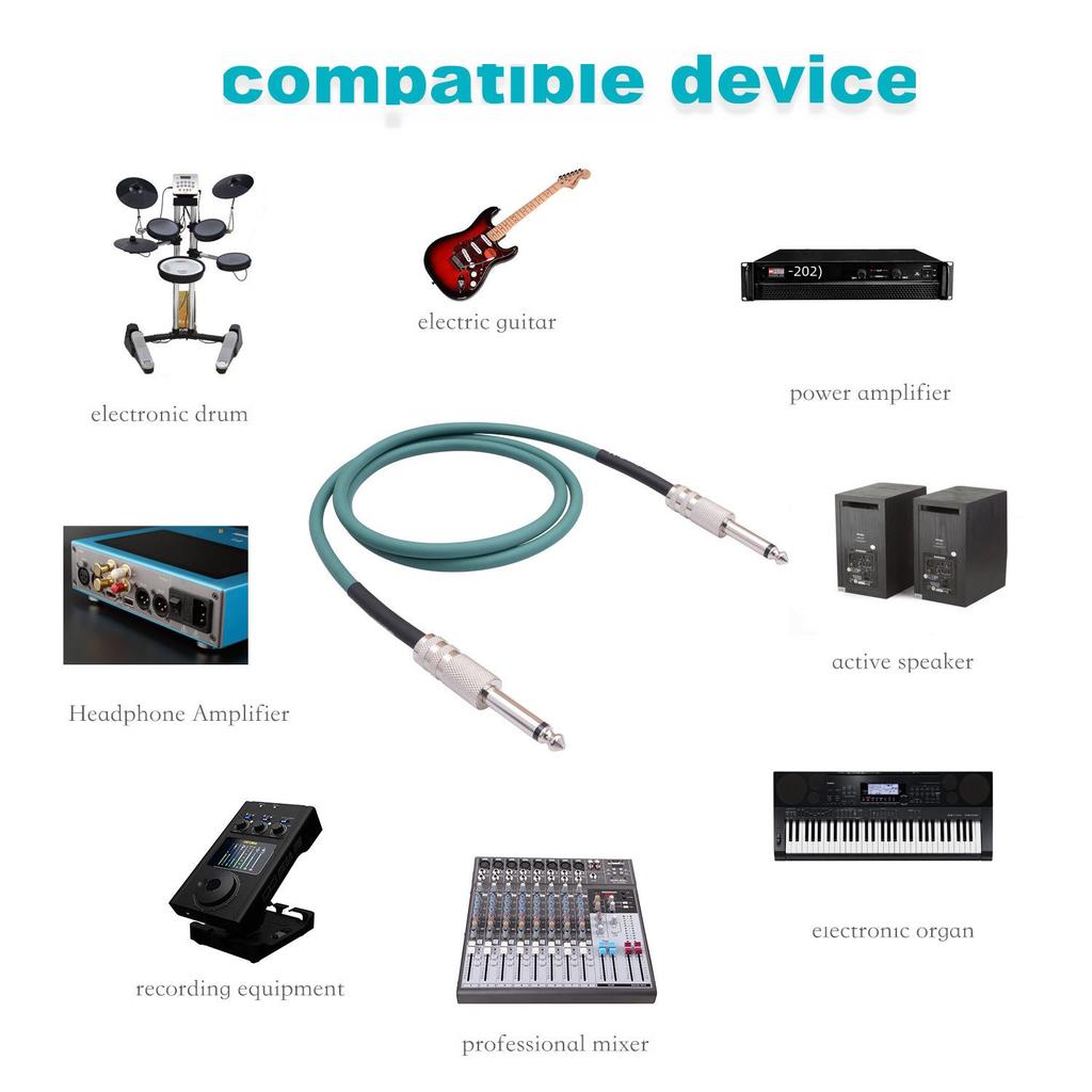 Double-Shielded 6.35mm Mono Electric Guitar Audio Cable