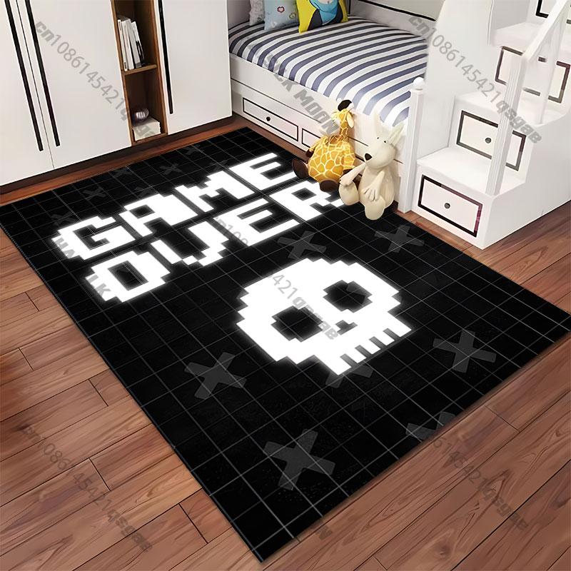 Game ending skull symbol carpet Yoga living room room decor children's crawling mat doormat area rug games mat