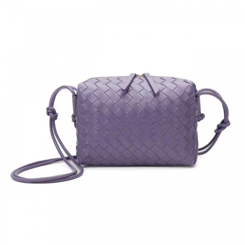 Handwoven Mini Square Crossbody Bag Women Soft PU Leather Shoulder With Zip Urban Chic Style