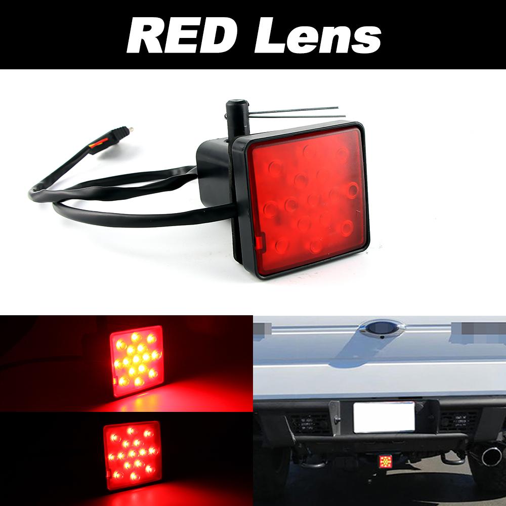 1PC Car Taillight Trailer Truck Hitch Towing Receiver Red 15-LED LED Tail/Brake Spoiler Light For Truck SUV Trailer Brake Light
