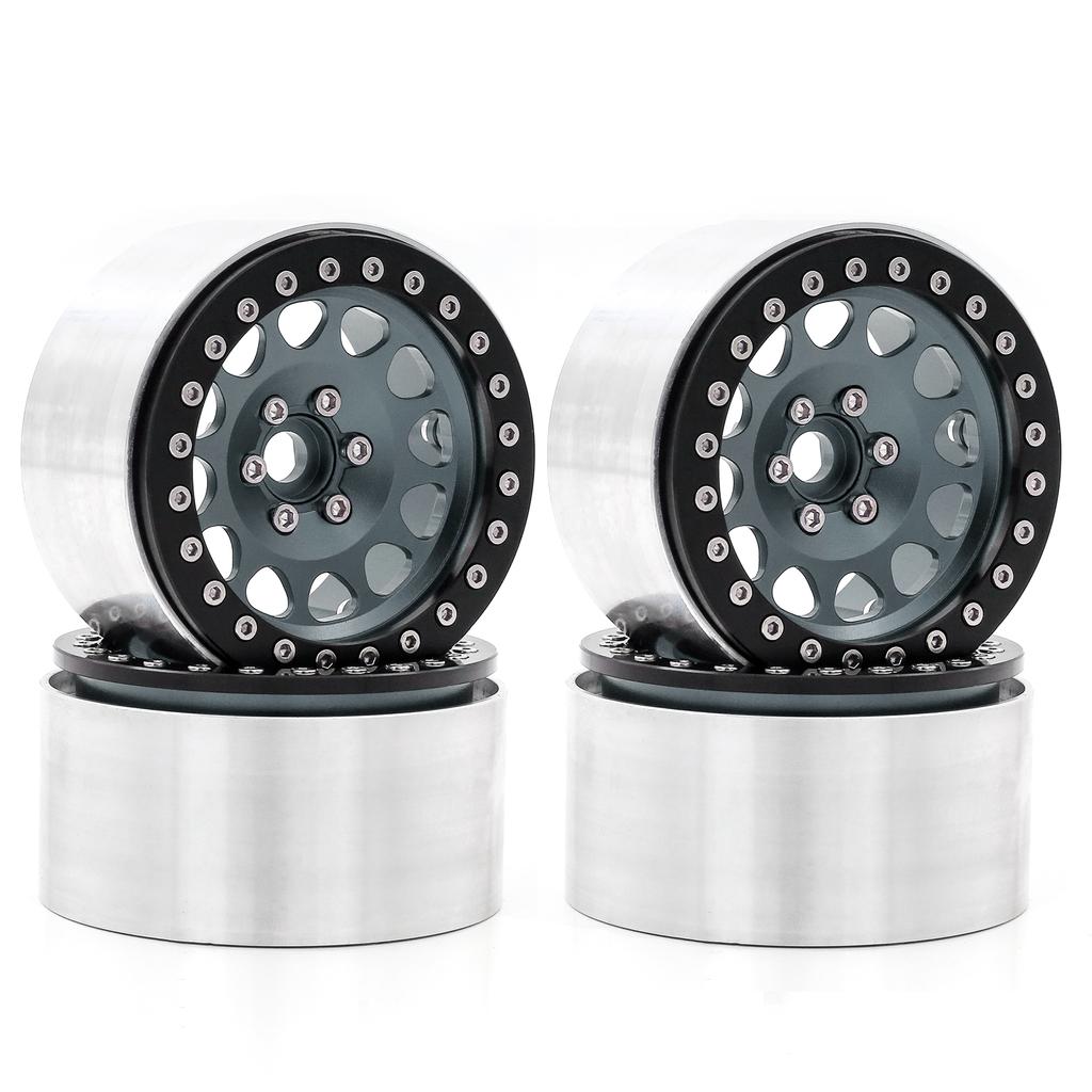Aluminum Alloy Wheel Rim Beadlock Silvery Wheel Rims Hub 4pcs 2.2inch 65*36mm  Replacement for