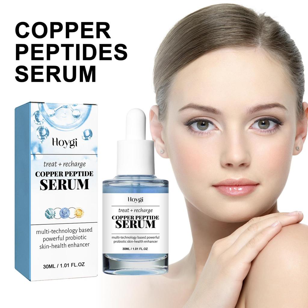 Copper Peptide Serum Anti Aging Fade Fine Lines Pore Shrinking Smoothing Firming Hydrating Hyaluronic Acid Moisturizing Essence