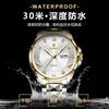 Mens Luxury Dual Calendar Quartz Watch With Luminous Hands Date Day Display Stainless Steel Band 42mm Round Dial