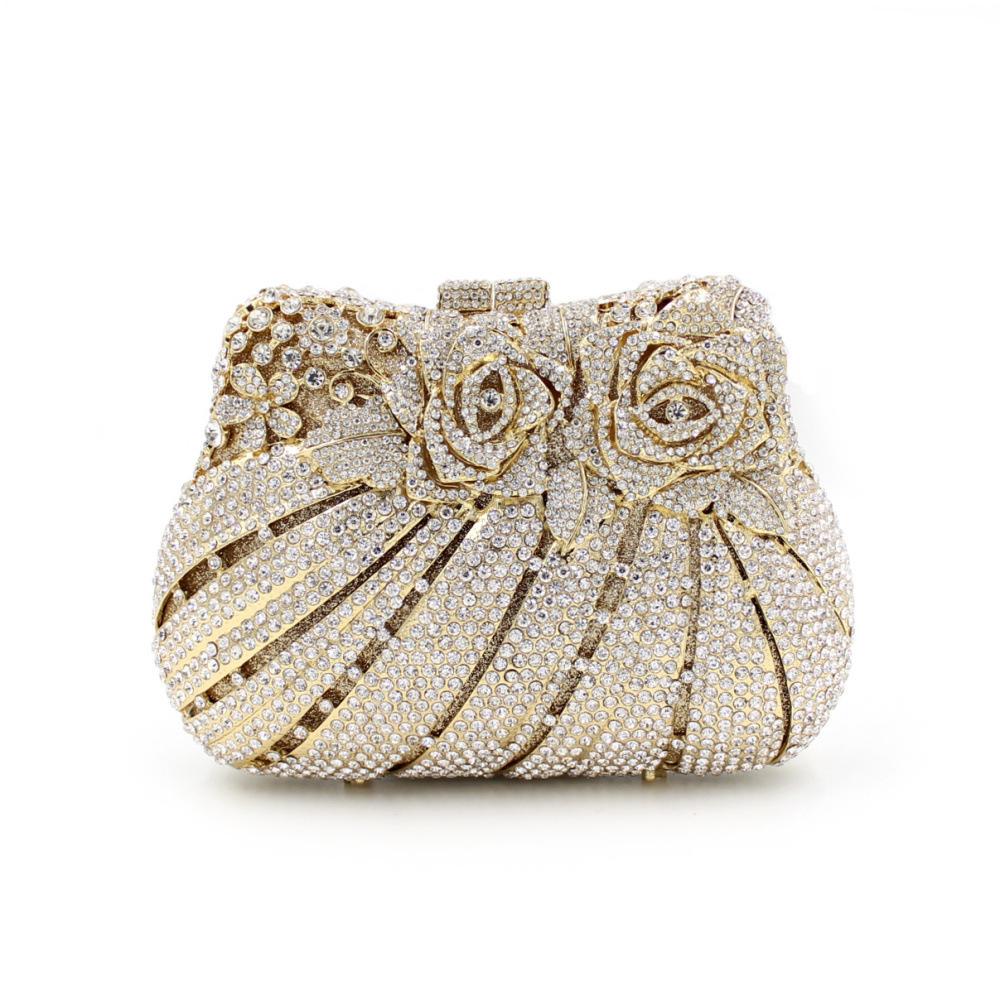 Rhinestone Bag Empty Metal Crystal Dinner Bag Diamond Bags Ladies Clutch Bag