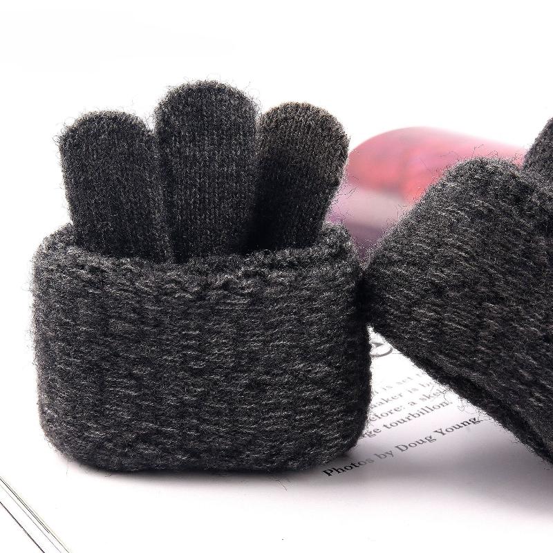 Unisex Alpaca Knitted Warm Gloves Men & Women Autumn Winter Cold Touch Screen Thickening Knitted Cycling Driving Full Finger Gloves