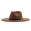 Europe, America, Autumn and Winter New M Standard Big Eaves Peach Heart Concave Convex Top Fashion Flat Top Hat Women's Woolen Jazz Hat