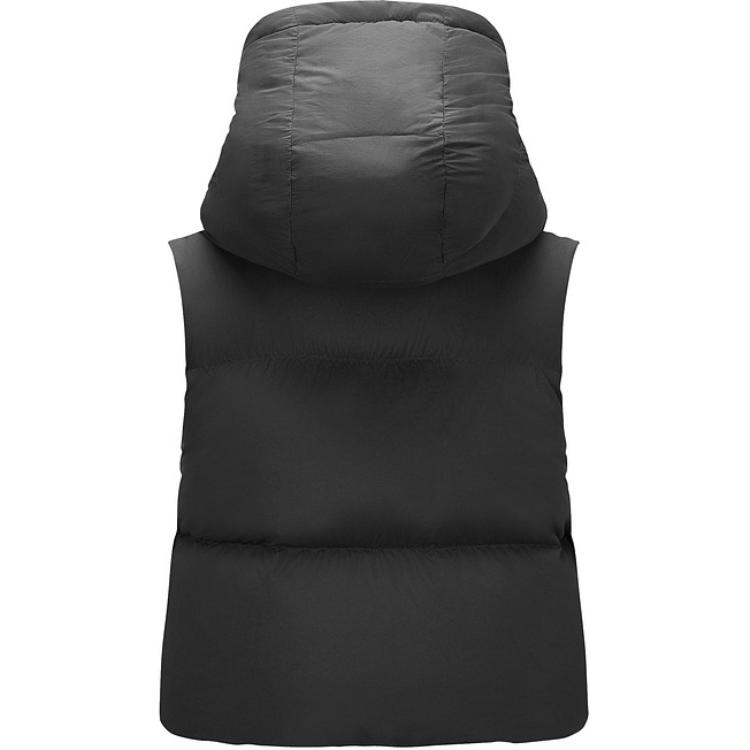 Skechers Solid Color Comfortable Warm Woven Vest Women vests Deep-Night-Black P424W183-03B6