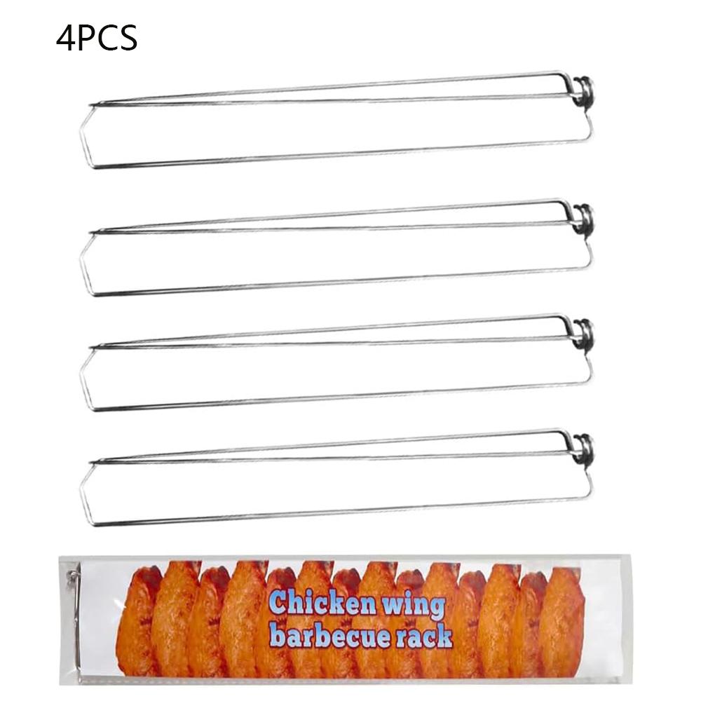 

New 4pcs Chicken Wing Rails for Grill for Outdoor Picnic Camping Barbecue