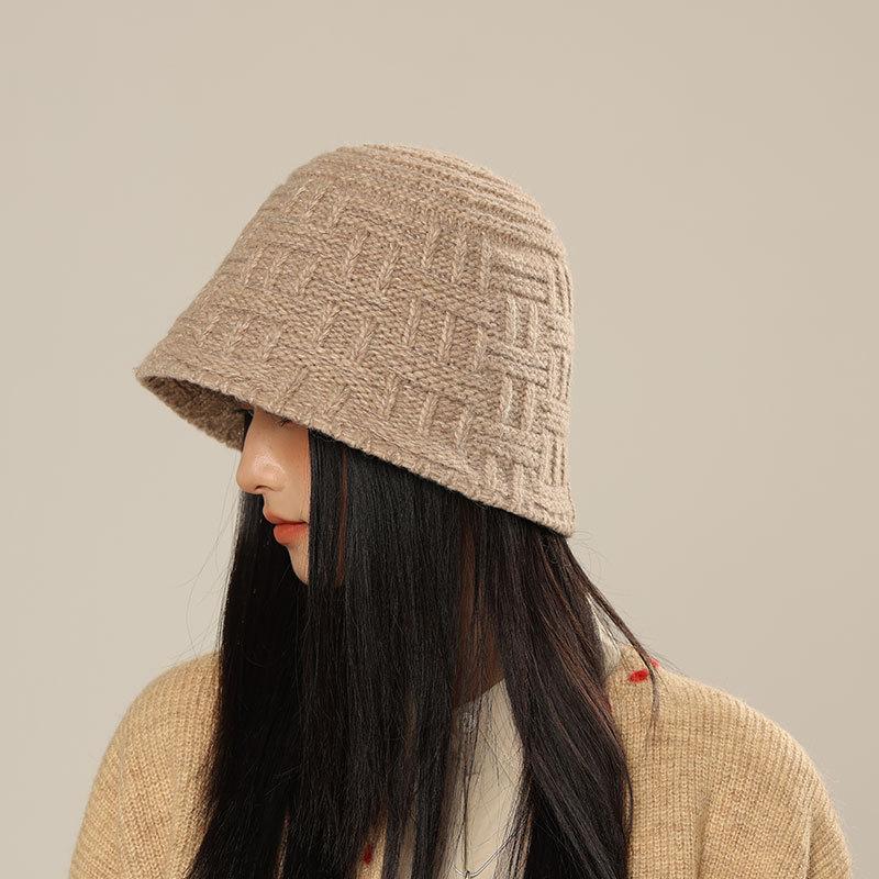 Fisherman Cap Warm Sun Bonnet Beanie For Outdoor Foldable New Casual Autumn Winter Women'S Knitted Bucket Hat