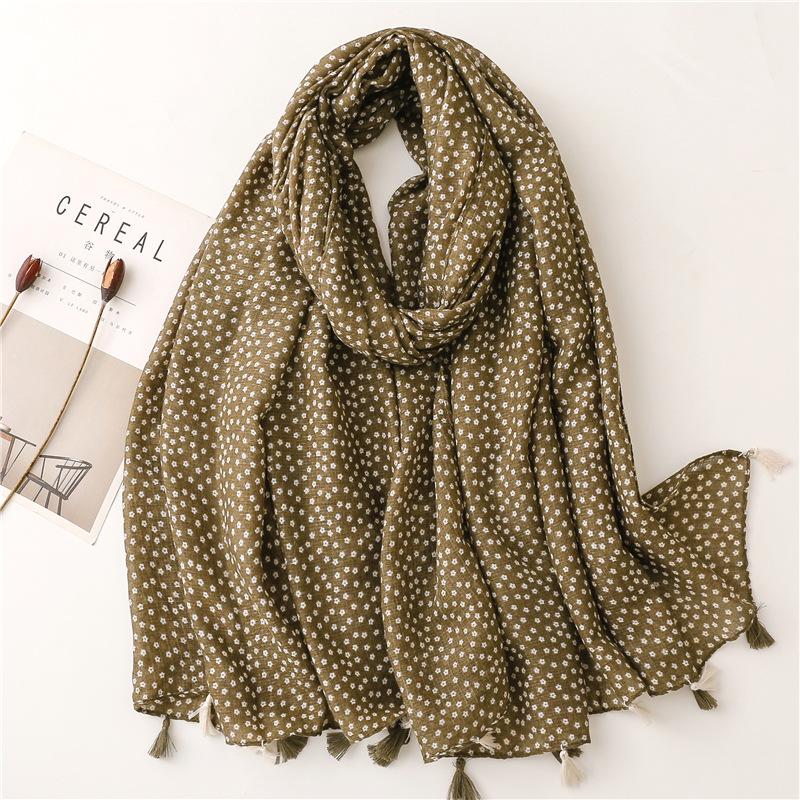 Women Spain Fashion Viscose Scarf Lovely Sunflower Tassel Shawl Wrap Neck Pashmina Stole Winter Foulard Bufandas Muslim Hijab