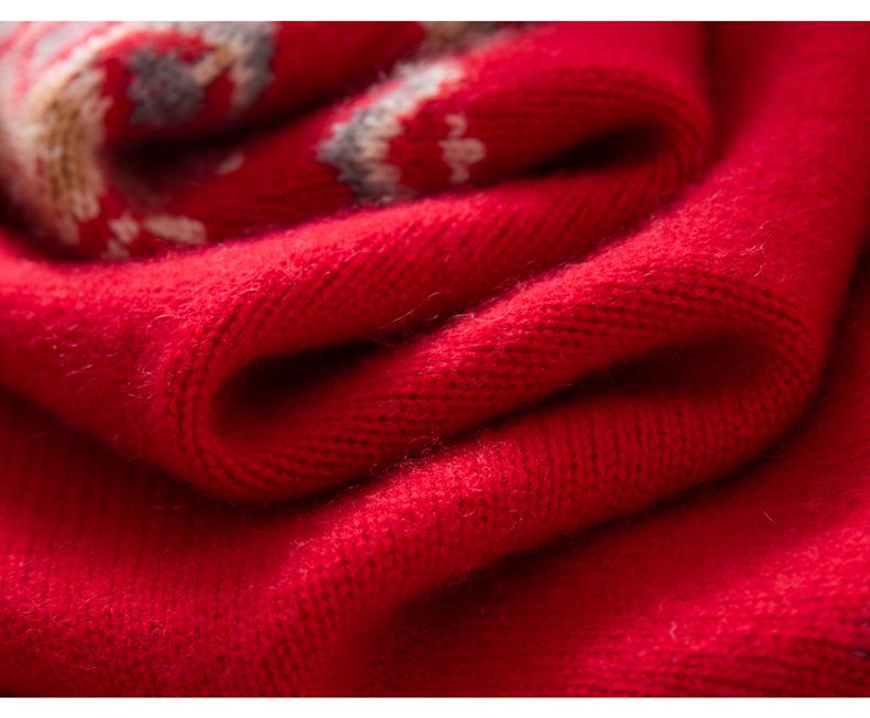 Fair Isle Cashmere Sweater: Autumn/Winter Retro Knit, Thick & Loose Fit