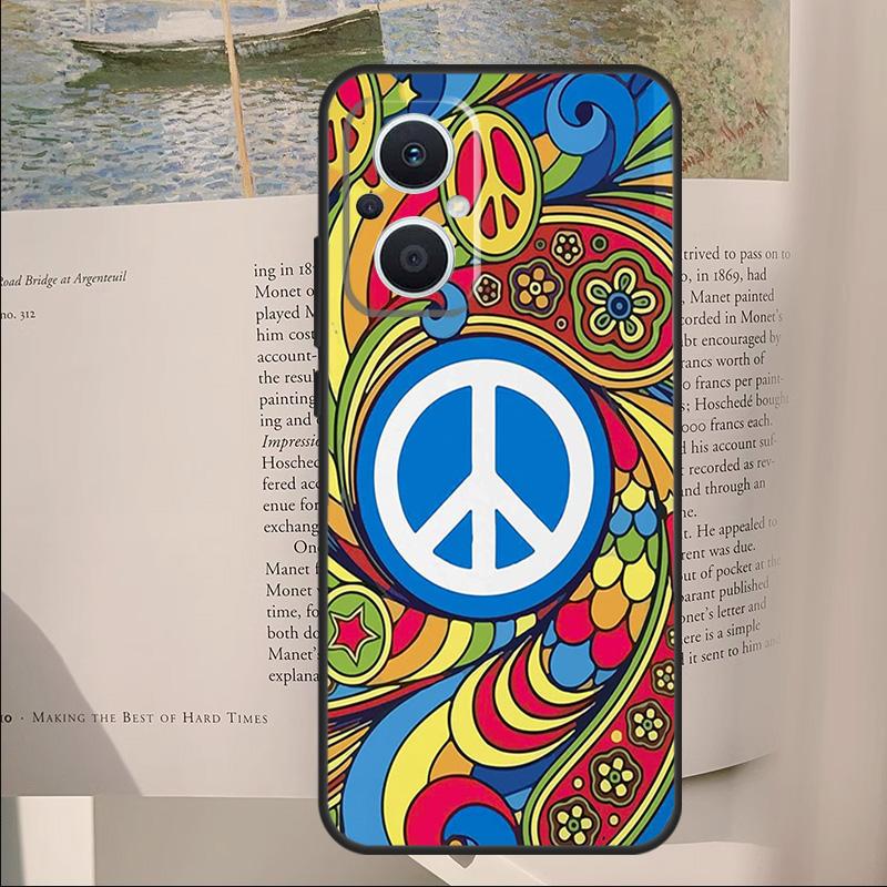 Hippie Daisy Tie-dye Flower Peace Cover For OPPO Reno 8 7 Lite 11F 12F 13F 14F 10 12 13 14 Pro OPPO Find X8 X5 X6 X9 Pro Case